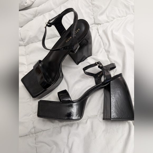 Azalea wang chunky square toe heels women's size 11 - Picture 1 of 5